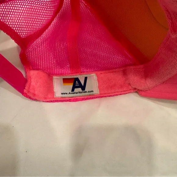 Pink Aviator Nation Smiley Trucker Hat - Picture 5 of 7